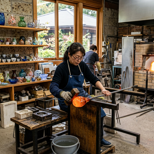 Craft workshop glass blowing